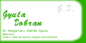 gyula dobran business card